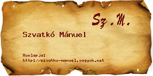 Szvatkó Mánuel névjegykártya